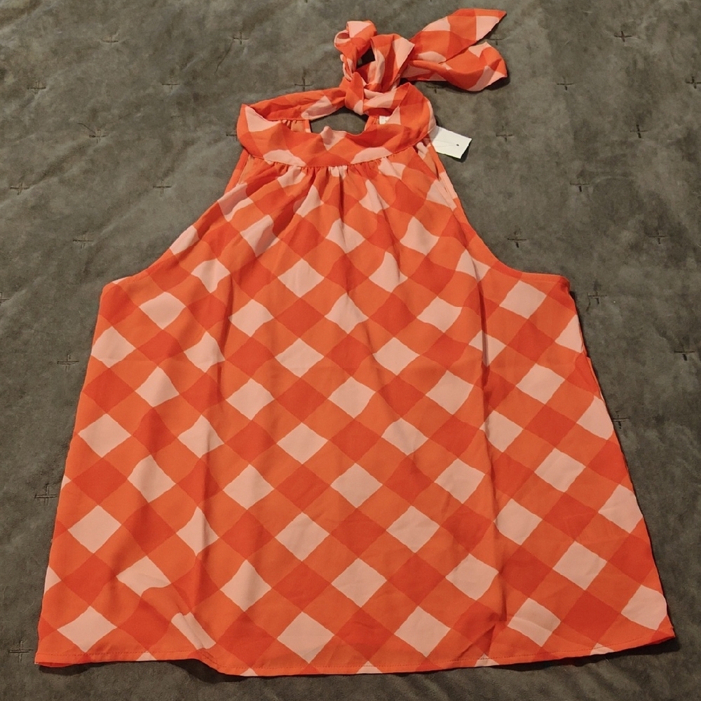 NWT J. Crew Checkered Halter Top